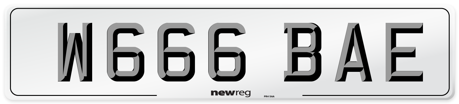 W666 BAE Number Plate from New Reg